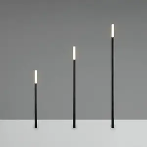 LED-Erdspießleuchte STICK, schwarz, 3-flammig, IP44, Stecker