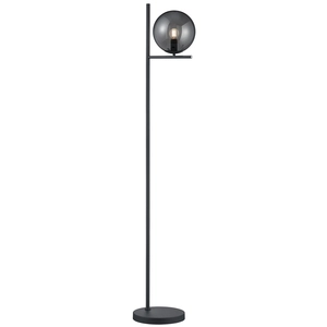 Trio Leuchten - Art Deco Art Deco Stehleuchte I Stehlampe I Standleuchte I Lampe I Leuchte schwarz mit Rauchglas - Flore I Wohnzimmer I Schlafzimmer - Stahl Länglich - LED geeignet E14 günstig