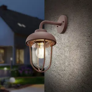 Außenwandlampe DUERO, rostfarben Höhe 33 cm Metall/Glas IP44