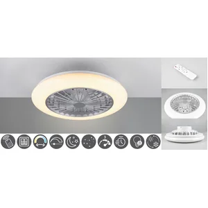 Reality Leuchten LED Deckenleuchte Stralsund Deckenventilator, CCT - über Fernbedienung, Dimmfunktion, Memoryfunktion, Nachtlichtfunktion, Timerfunktion, Ventilatorfunktion, LED fest integriert, warmweiß - kaltweiß, Deckenlampe, Ventilator, Fernbedienung, Ventilator getrennt schaltbar günstig