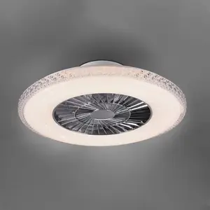 LED-Deckenventilator Harstad, Kristallrahmen günstig