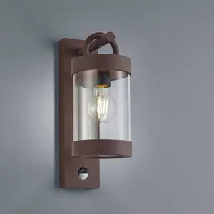Außenwandlampe Sambesi, rost, Sensor, Aluguss