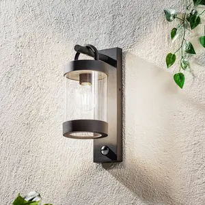 Außenwandlampe Sambesi, anthrazit, Sensor, Aluguss