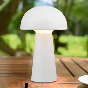 LED-Tischleuchte Lennon IP44, Akku, Touchdim, weiß