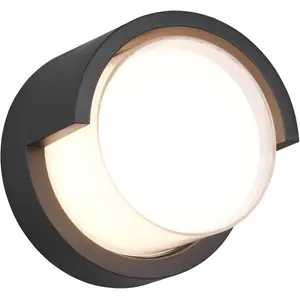 LED-Außenwandleuchte Puno, IP54, rund