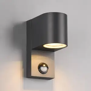 Außenwandleuchte Roya 1flg, Sensor, rund anthrazit