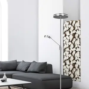 TRIO LED-Deckenfluter Franklin, Leselampe, nickel matt günstig