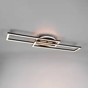 Reality LED-Deckenlampe Twister, drehbar, Remote, schwarz günstig