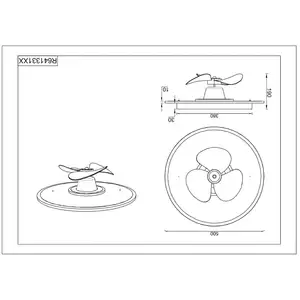Reality LED-Ventilator Nybro, schwarz, DC, leise, 50 cm, CCT, Remote günstig