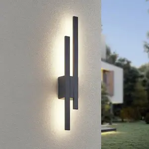 LED-Außenwandlampe TAWA, anthrazit, 62 cm Metall 2-flg. IP54