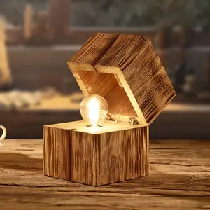 TRIO Tischleuchte Treasure, naturbelassen, Holz, aufklappbar günstig