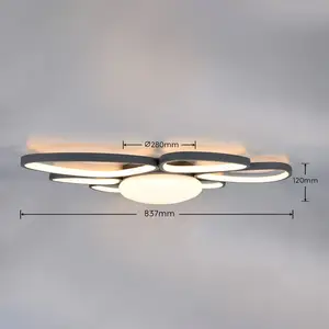 LED-Deckenlampe Amelio, schwarz, 85 cm, CCT, Fernbedienung günstig