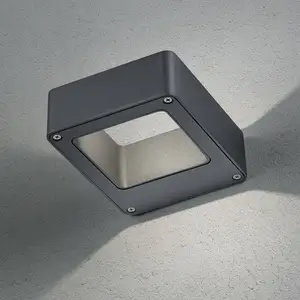 LED-Außenwandlampe RENO, anthrazit, Breite 12 cm Metall IP54