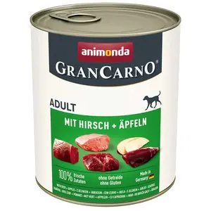 Animonda Grancarno Adult Nassfutter Für Hunde Mit Hirsch Und Apfel 800...