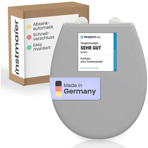 instmaier WC-Sitz Alma, Made in Germany, bakterienabweisendes Duroplast, bis 250kg, Manhattan-Grau, mit Absenkautomatik, zur Reinigung abnehmbar günstig