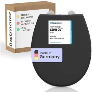 instmaier WC-Sitz Alma, Made in Germany, bakterienabweisendes Duroplast, bis 250kg, Trendfarbe Schwarz, mit Absenkautomatik, zur Reinigung abnehmbar günstig