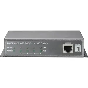 LevelOne 5-Port-Gigabit Ethernet-PoE-Switch, 61.6W, 802.3af PoE, 4 PoE...