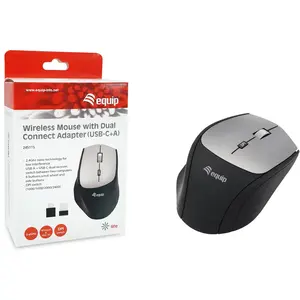Equip 245115 Kabellose Maus mit Dual Connect Adapter (USB-C+A)