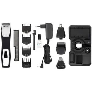 Wahl GroomsMan Pro, Akku, Selbstschärfende Rollen, Schwarz, Edelstahl
