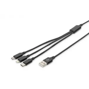 Digitus 3-in-1 USB Ladekabel - USB / USB-C / Lightning / Micro USB 1m
