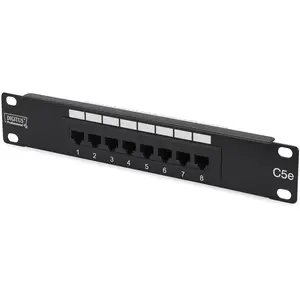 Digitus CAT 5e Klasse D Patchpanel ungeschirmt 8-Port RJ45 8P8C LSA 1U, Server Zubehör, Schwarz günstig