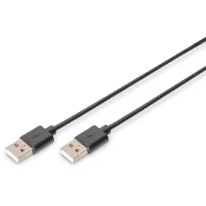 Digitus USB Anschlusskabel, Typ A St/St, 3.0m, USB 2.0 kompatibel, sw