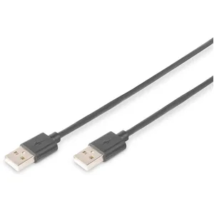 Digitus USB 2.0 Anschlusskabel, Typ A St/St 1.8m, USB 2.0 konform, sw