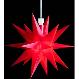 Roter, 18-zackiger Stern 12 cm