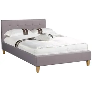 Idimex Polsterbett LILLE inkl. Lattenrost, Doppelbett Bett Bettrahmen, Holzfüße, Stoffbezug in grau 120 x 190 cm günstig