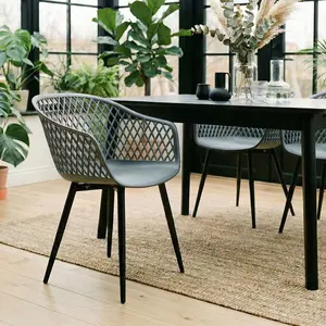 Idimex Gartenstühle MADEIRA im 4er Set, Anthrazit - Schalenstühle im R... günstig