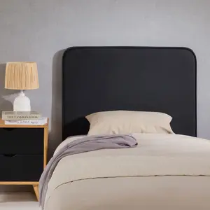 IDIMEX Kopfteil ARIELA 90 cm gepolstert, schwarz - Headboard mit Wandbefestigung und Kunstlederbezug, bequeme Bettrückwand für Einzelbett günstig