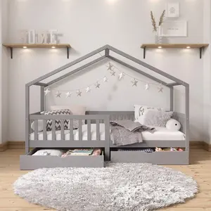Idimex Hausbett ELEA aus massiver Kiefer, Kinderbett mit Rausfallschut... günstig