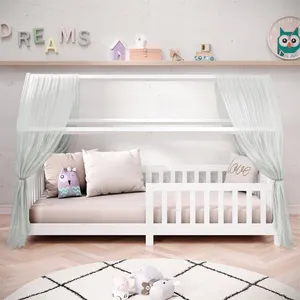 IDIMEX Hausbett NINA, Kinderbett mit Rausfallschutz 90x200, Massivholz... günstig
