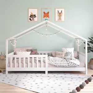 Idimex Hausbett LISAN aus massiver Kiefer in weiß, schönes Montessori ... günstig