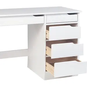Idimex Schreibtisch HUGO aus massiver Kiefer in weiß, schöner Schülers... günstig