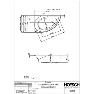 Hoesch, Duschwanne, Eck-Badewanne SPECTRA li 1710x1010x480mm we günstig