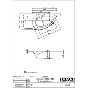 Hoesch, Duschwanne, Eck-Badewanne SPECTRA li 1700x1000x480mm we günstig