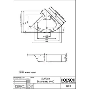 Hoesch, Duschwanne, Eck-Badewanne SPECTRA 1400x1400x480mm we günstig