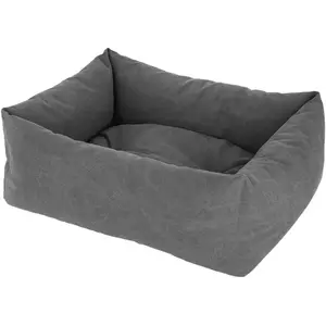Kerbl Kuschelbett Lucca grau, 85x110 cm (Hund, Katze), Hundebett + Katzenbett günstig