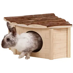 Eckhäuschen für Nagetiere Kerbl Nature Beige 31x31x20 cm günstig