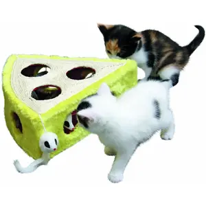 Kerbl Sisalspielzeug CHEESY 28 x 28 x 10 cm (Beschäftigungsspielzeug Katze), Katzenspielzeug günstig