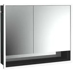 emco loft Lichtspiegelschrank mit Unterfach, 800mm, 2 Türen, Unterputzmodell, schwarz/spiegel, 979813509 günstig