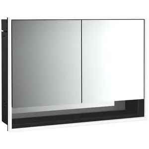 emco loft Lichtspiegelschrank mit Unterfach, 1000mm, 2 Türen, Unterputzmodell, schwarz/spiegel, 979813513 günstig