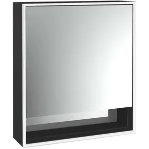 emco loft Lichtspiegelschrank mit Unterfach, 600mm, Aufputzmodell, schwarz/spiegel, 979813502 günstig