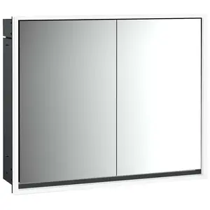 emco loft Lichtspiegelschrank, 800mm, 2 Türen, Unterputzmodell, Schwarz/spiegel, 979813307 günstig