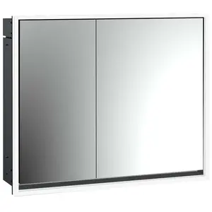 emco loft Lichtspiegelschrank, 800mm, 2 Türen, Unterputzmodell, Schwarz/spiegel, 979813309 günstig