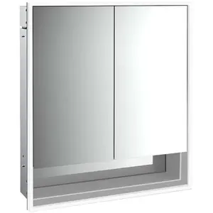 emco loft Lichtspiegelschrank mit Unterfach, 600mm, Unterputzmodell, aluminium/weiß, 979806205 günstig