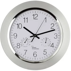 EUROTIME Wanduhr EUROTIME 56004 Funk Wanduhr 34 cm x 50 mm Silber günstig