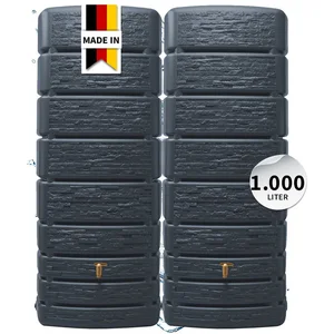 4rain Regentonne SLIM STONE DECOR Wandtank-Set 1000 L graphite grey, 1... günstig