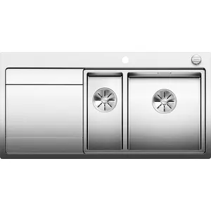 BLANCO DIVON II 6 S-IF, Schrankwaschbecken, Rechteckig, Edelstahl, Edelstahl, 2 Becken, Satin günstig